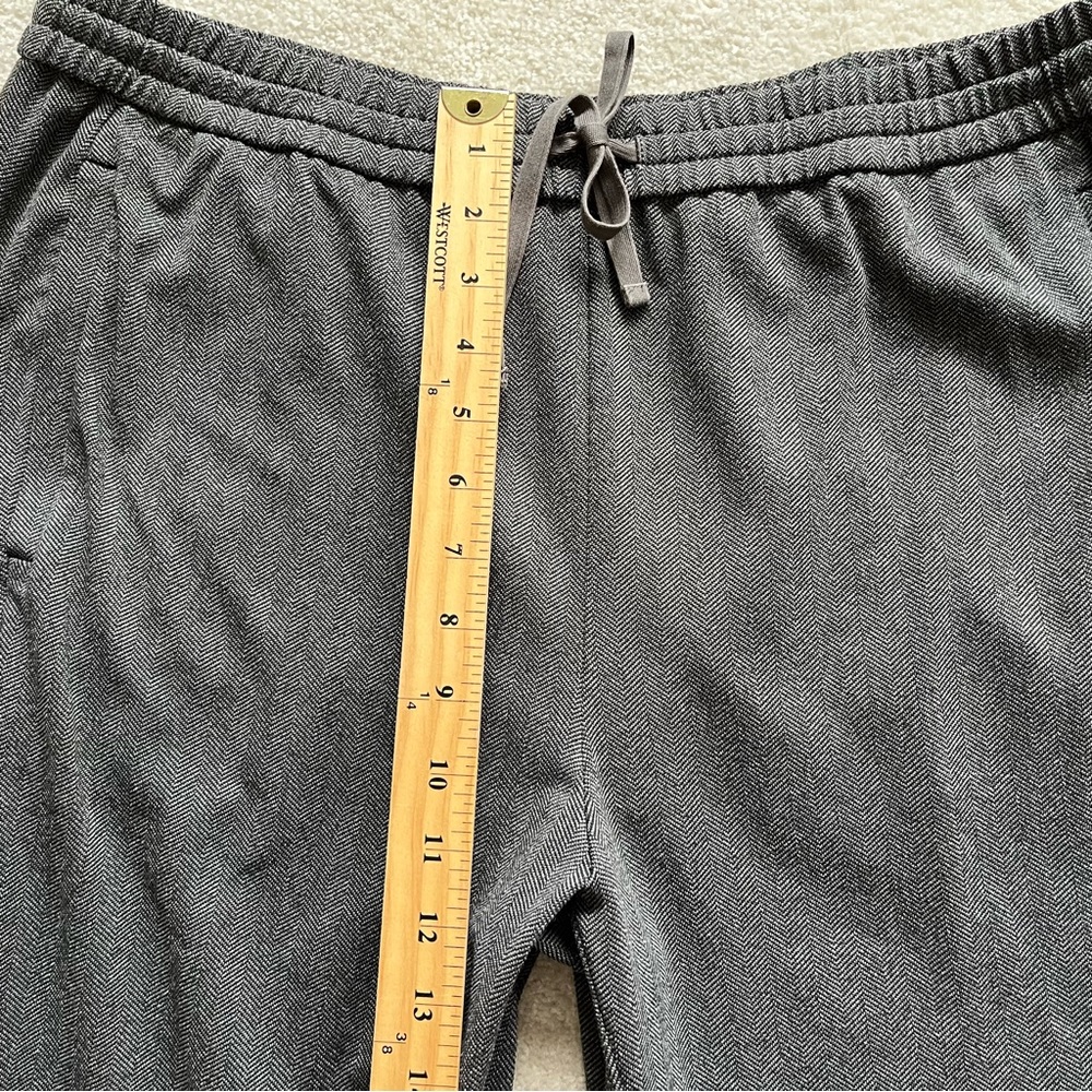 EILEEN FISHER ELASTIC WAIST HERRINGBONE PRINT CHARCOAL GRAY PANTS SIZE Medium - Picture 7 of 10